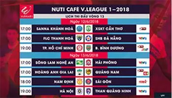 Vòng 13 V-League 2018: Nam Định chạm trán Sài Gòn
