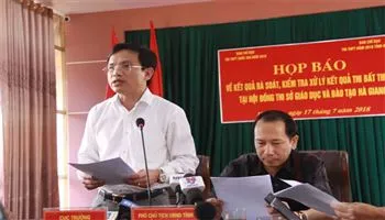 Thông tin về xử lý kết quả điểm thi bất thường tại Hà Giang