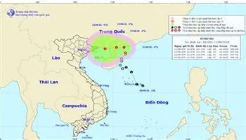 Áp thấp nhiệt đới: Vùng biển từ Bình Thuận - Cà Mau, Cà Mau - Kiên Giang có mưa dông mạnh