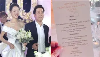 Bóc giá thực đơn sang chảnh trong đám cưới Trường Giang - Nhã Phương