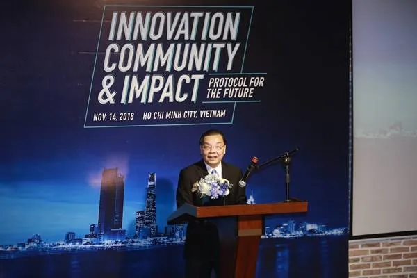 Bộ trưởng Bộ Khoa học và Công nghệ Chu Ngọc Anh phát biểu tại sự kiện. 