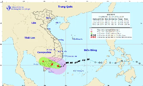 Dự báo thời tiết: Bão số 9 giật cấp 11 tiến sát Vũng Tàu, Phan Thiết