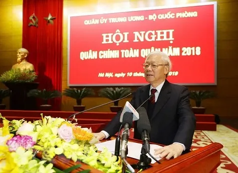Tổng Bí thư, Chủ tịch nước Nguyễn Phú Trọng phát biểu tại Hội nghị quân chính toàn quân 2018