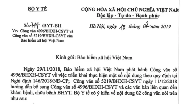 Bộ Y tế yêu cầu Bảo hiệm xã hội Việt Nam rà soát lại 2 công văn