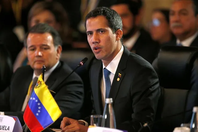 Juan Guaido phát biểu tại cuộc họp với nhóm Lima ở Bogota ngày 25/2