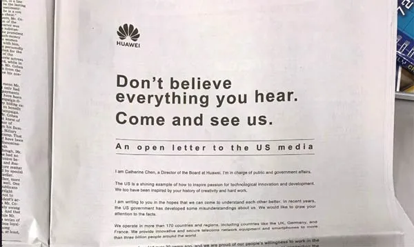 Huawei đăng quảng cáo