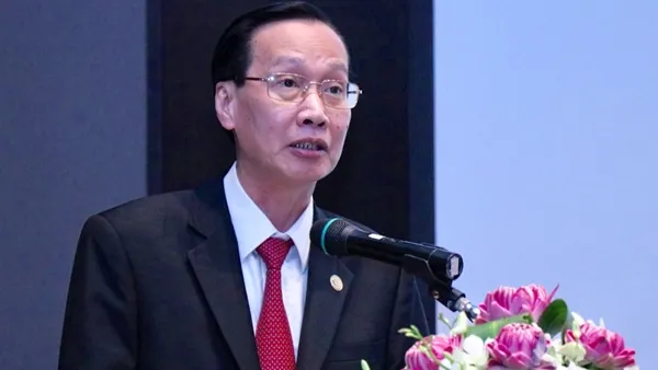 Ông Lê Thanh Liêm phát biểu tại lễ kỷ niệm. 