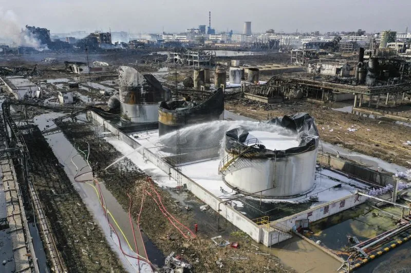 Khu vực nhà máy hóa chất bị nổ tại Giang Tô hồi tháng 3 vừa rồi