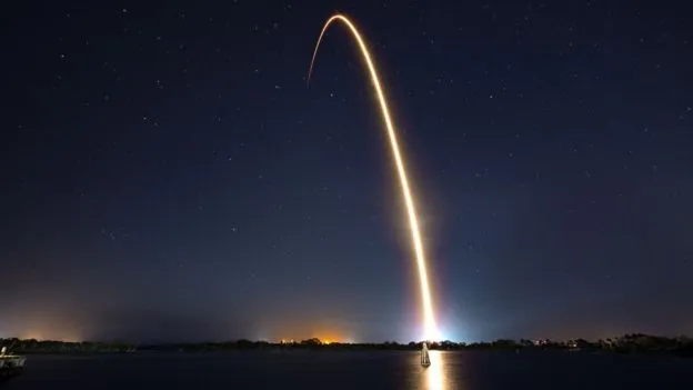 Tàu Beresheet được phóng bằng tên lửa SpaceX vào tối ngày 21/2 (Ảnh: SpaceX)