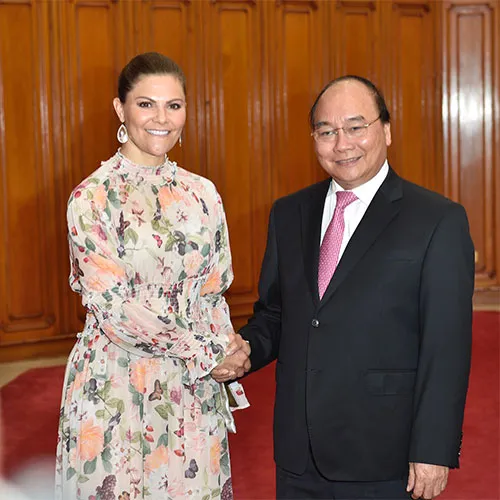 Thủ tướng Chính phủ Nguyễn Xuân Phúc và Công chúa kế vị Thụy Điển Victoria Ingrid Alice Desiree.