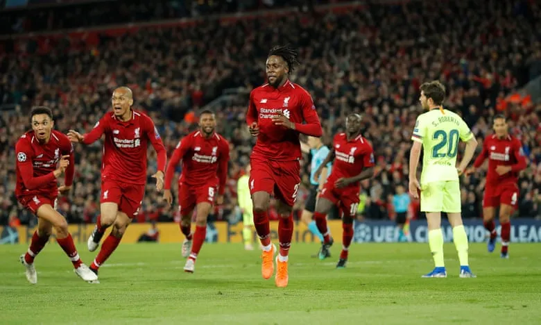 Niềm vui chiến thắng của Liverpool trước Barcelona.
