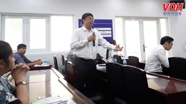 Tiến sĩ Đào Hà Trung, chủ tịch Hội Công nghệ cao Thành phố phát biểu tại hội thảo