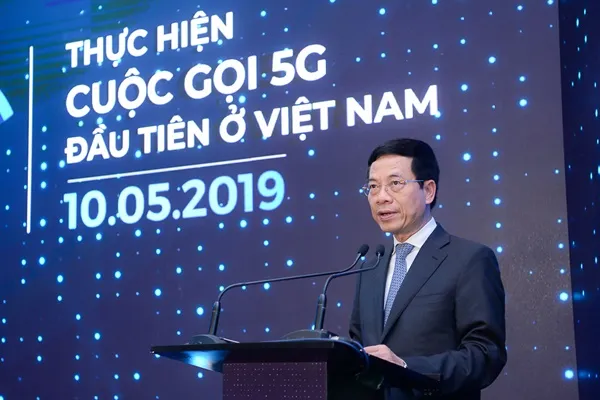 Bộ trưởng Bộ Thông tin và Truyền thông - Nguyễn Mạnh Hùng phát biểu.