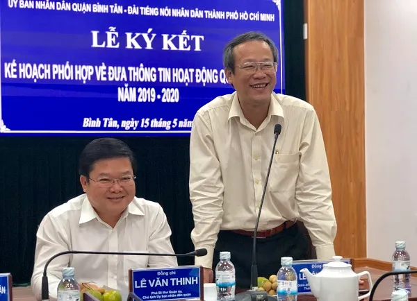 Ông Lê Công Đồng, Giám đốc Đài Tiếng nói Nhân dân TP Hồ Chí Minh phát biểu tại lễ ký kết.