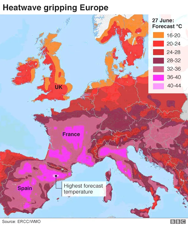 Châu Âu đối mặt đợt nắng nóng kỷ lục