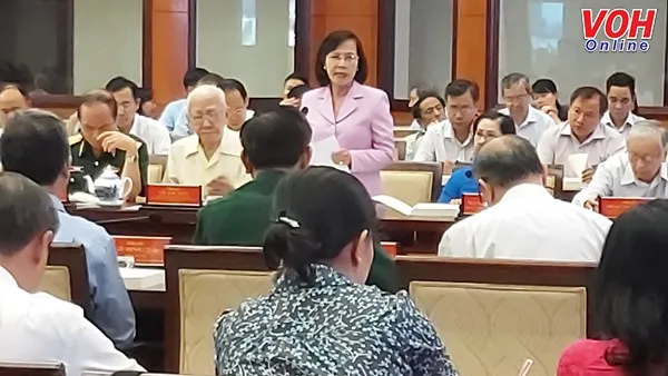 Bà Phạm Phương Thảo, Nguyên Chủ tịch Hội đồng nhân dân TP HCM tham luận tại hội thảo 