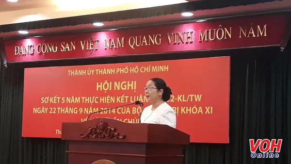 Bà Võ Thị Dung-Phó Bí thư Thành ủy phát biểu kết luận tại hội nghị
