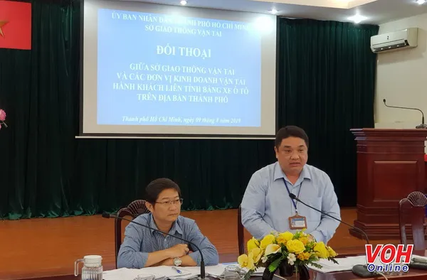 Ông Võ Khánh Hưng, Phó giám đốc Sở Giao thông vận tải TPHCM tại buổi đối thoại với các đơn vị kinh doanh vận tải hành khách liên tỉnh bằng ô tô trên địa bàn thành phố.