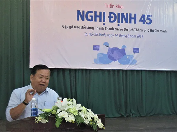Chánh Thanh tra Nguyễn Minh Lý phát biểu với hội nghị