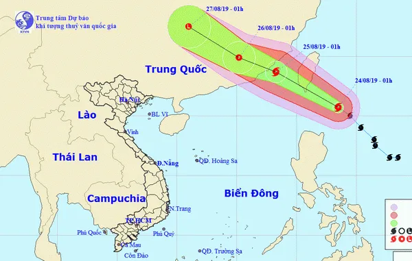 Tin bão Bailu ngày 24/8: Bão di chuyển theo hướng Tây Bắc, có khả năng mạnh thêm 1