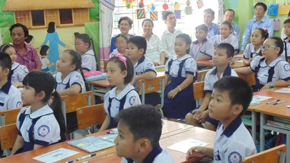 Học sinh trường Tiểu học Nguyễn Văn Trỗi (quận 4, TPHCM)