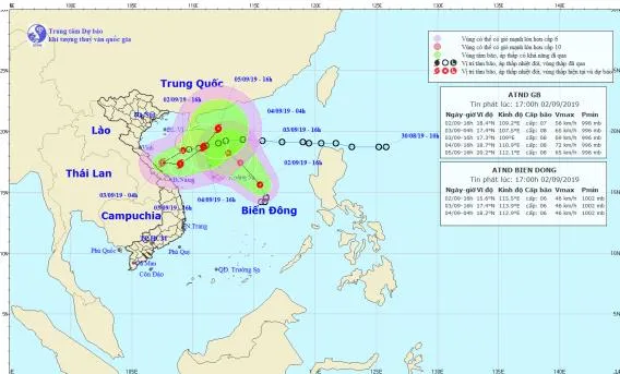 Áp thấp nhiệt đới giữa biển Đông có thể sát nhập với cơn bão ở vùng biển phía Đông của đảo Hải Nam.