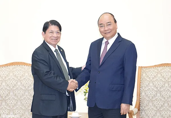 Thủ tướng Nguyễn Xuân Phúc và Bộ trưởng Ngoại giao Nicaragua Denis Moncada.