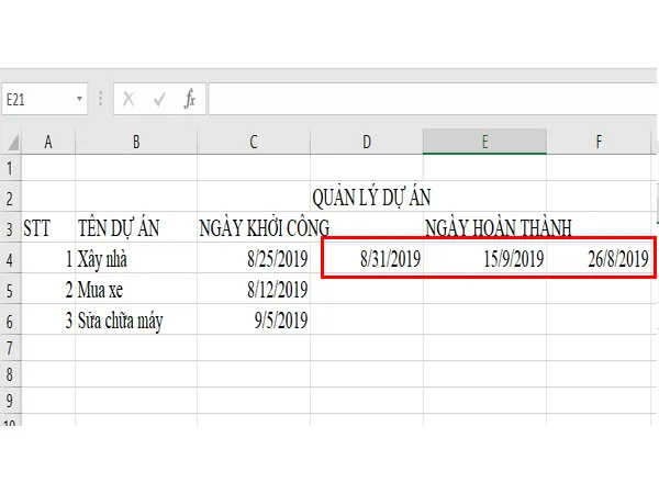 Hướng dẫn cách cộng trừ ngày tháng trong Excel 3