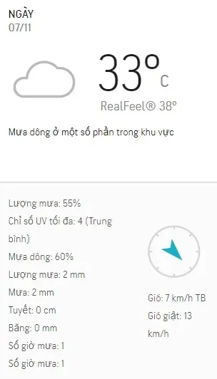 Dự báo thời tiết TPHCM ngày 7/11