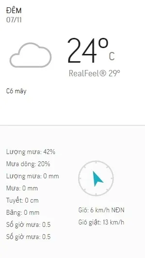 Dự báo thời tiết TPHCM ngày 7/11