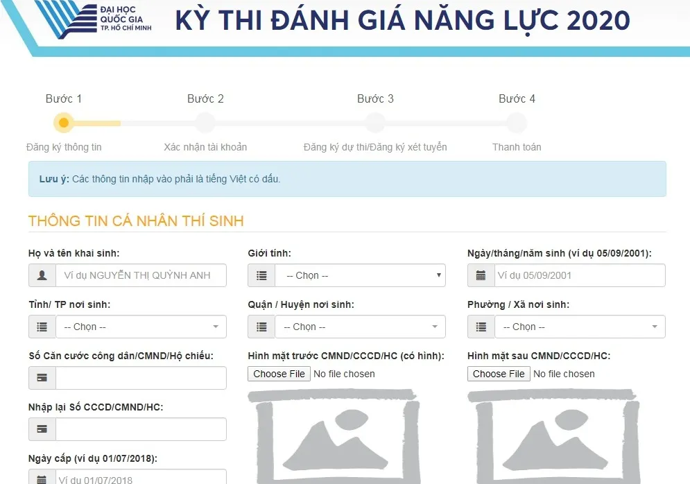 thi đánh giá năng lực