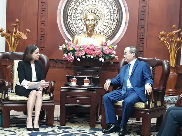 Bí thư Thành ủy Nguyễn Thiện Nhân có buổi tiếp bà Robyn Mudie, Đại sứ Úc tại Việt Nam 