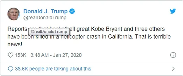 Huyền thoại bóng rổ Mỹ, qua đời, tai nạn trực thăng, Kobe Bryant