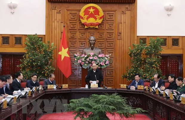Thủ tướng Nguyễn Xuân Phúc phát biểu chỉ đạo tại phiên họp. Ảnh: TTXVN 