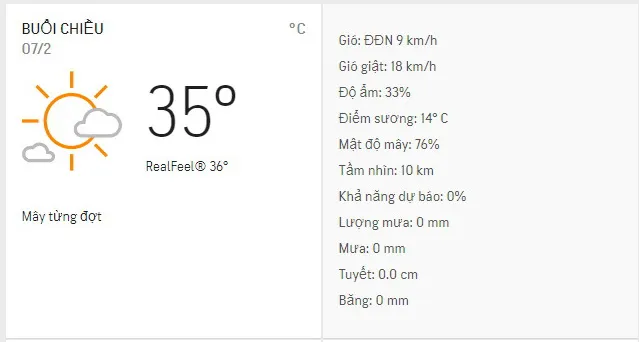 Dự báo thời tiết TPHCM hôm nay