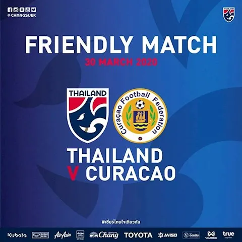 ĐT Thái Lan sẽ đá giao hữu với Curacao
