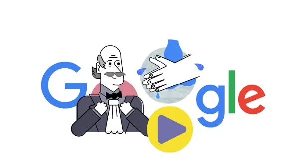 Google Doodle, 20/3, rửa tay, Ignaz Philipp Semmelweis