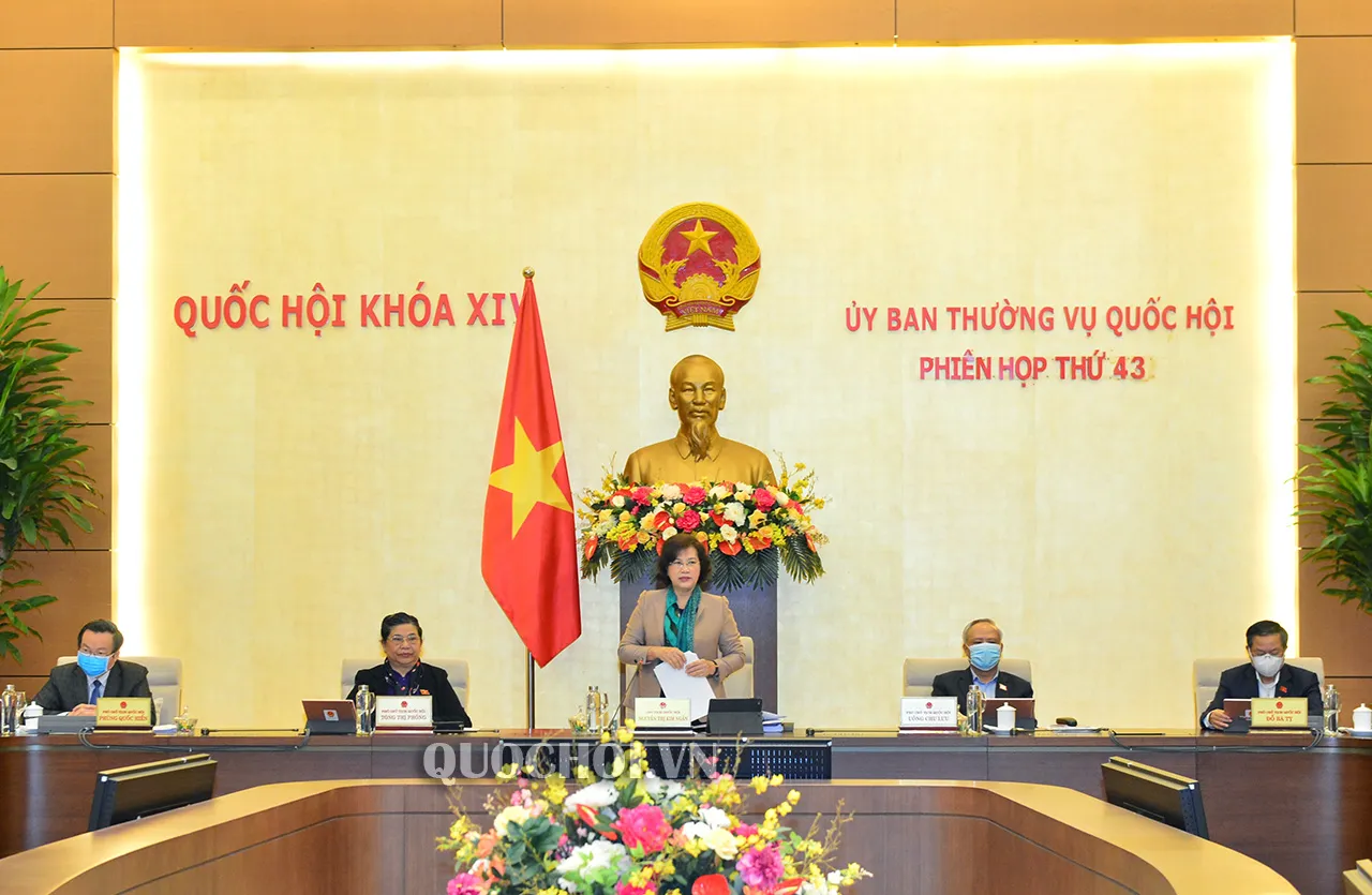 Chủ tịch Quốc hội Nguyễn Thị Kim Ngân phát biểu tại Phiên họp thứ 43.