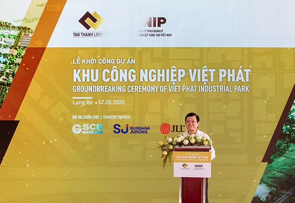 Nguyên Chủ tịch nước Trương Tấn Sang kỳ vọng Khu công nghiệp Việt Phát sẽ trở thành khu công nghiệp kiểu mẫu trong tương lai