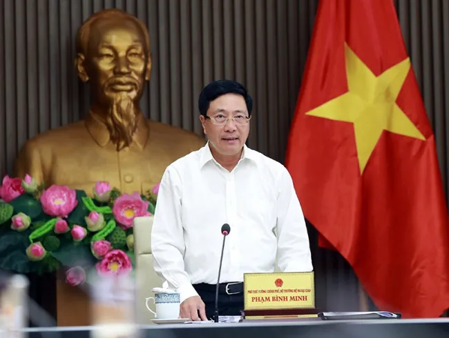 Phó Thủ tướng Phạm Bình Minh phát biểu tại cuộc họp. Ảnh: VGP/Hải Minh
