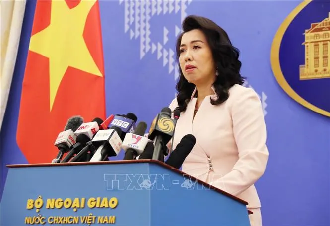 Người phát ngôn Bộ Ngoại giao Lê Thị Thu Hằng trả lời câu hỏi của phóng viên 