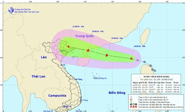 Thời tiết ngày 18/8/2020: Áp thấp nhiệt đới có khả năng mạnh lên thành bão 1