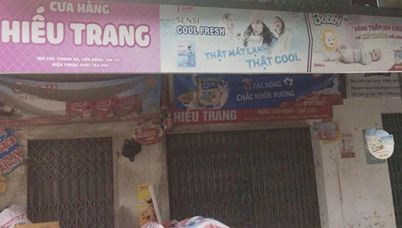 Cửa hàng Hiếu Trang nơi đã có 3 ca mắc COVID-19.
