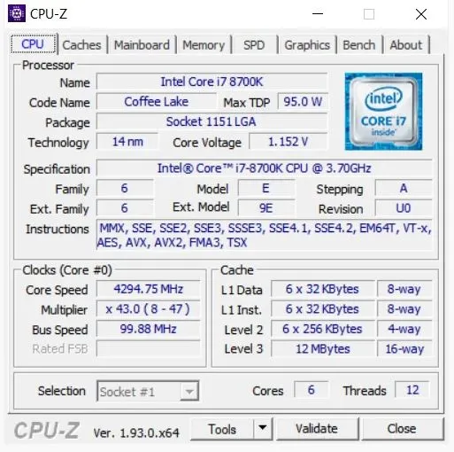 Sử dụng phần mềm CPU-Z để kiểm tra thông tin CPU