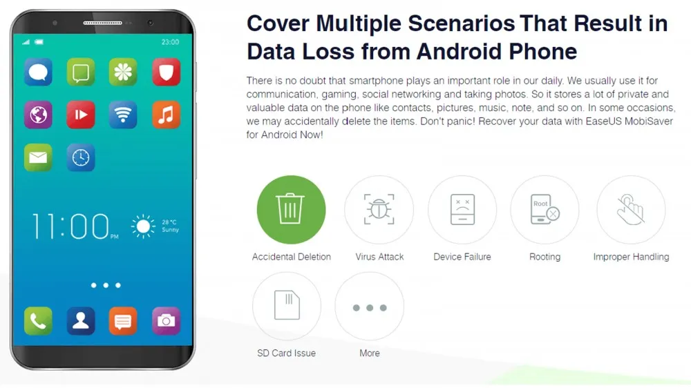 Giao diện phần mềm EaseUS MobiSaver