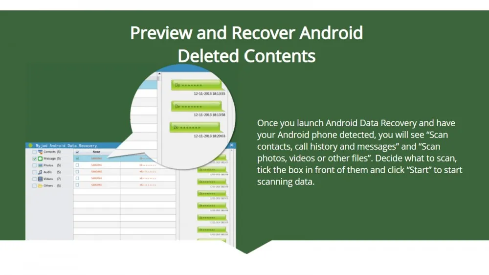 Giao diện phần mềm MyJad Android Data Recovery