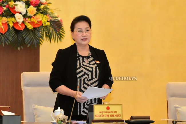 Chủ tịch Quốc hội Nguyễn Thị Kim Ngân phát biểu khai mạc Phiên họp thứ 48, Ủy ban Thường vụ Quốc hội.