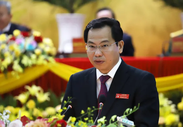 Ông Lê Quang Mạnh phát biểu tại Đại hội Đảng bộ TP Cần Thơ sáng 25-9 -