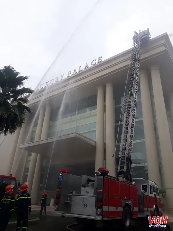 Diễn tập phương án chữa cháy, cứu nạn cứu hộ tại Nhà hàng Luxury Palace, Gò Vấp