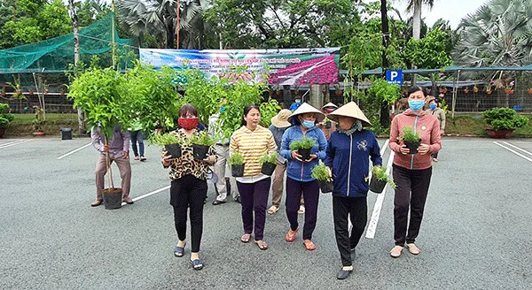 VWS trồng cây xanh và hoa nền Đường vào Khu Liên hợp Xử lý chất thải Đa Phước